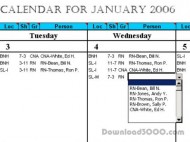 Let Excel Calendar 50 People to 3 Shifts screenshot